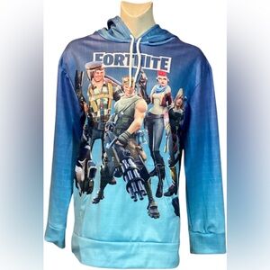 Blue Fortnite Unisex Hoodie Sz Large